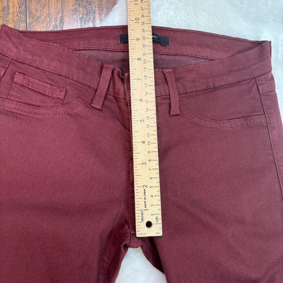 Fling Monkey Skinny Jeans 27 Burgundy Low-Rise Stretch Denim Jegging Women's - Picture 8 of 12